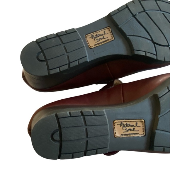 Natural Soul Women’s Maritza Mary Jane Almond Toe Faux Leather‎ Brown Wedge - Picture 6 of 7